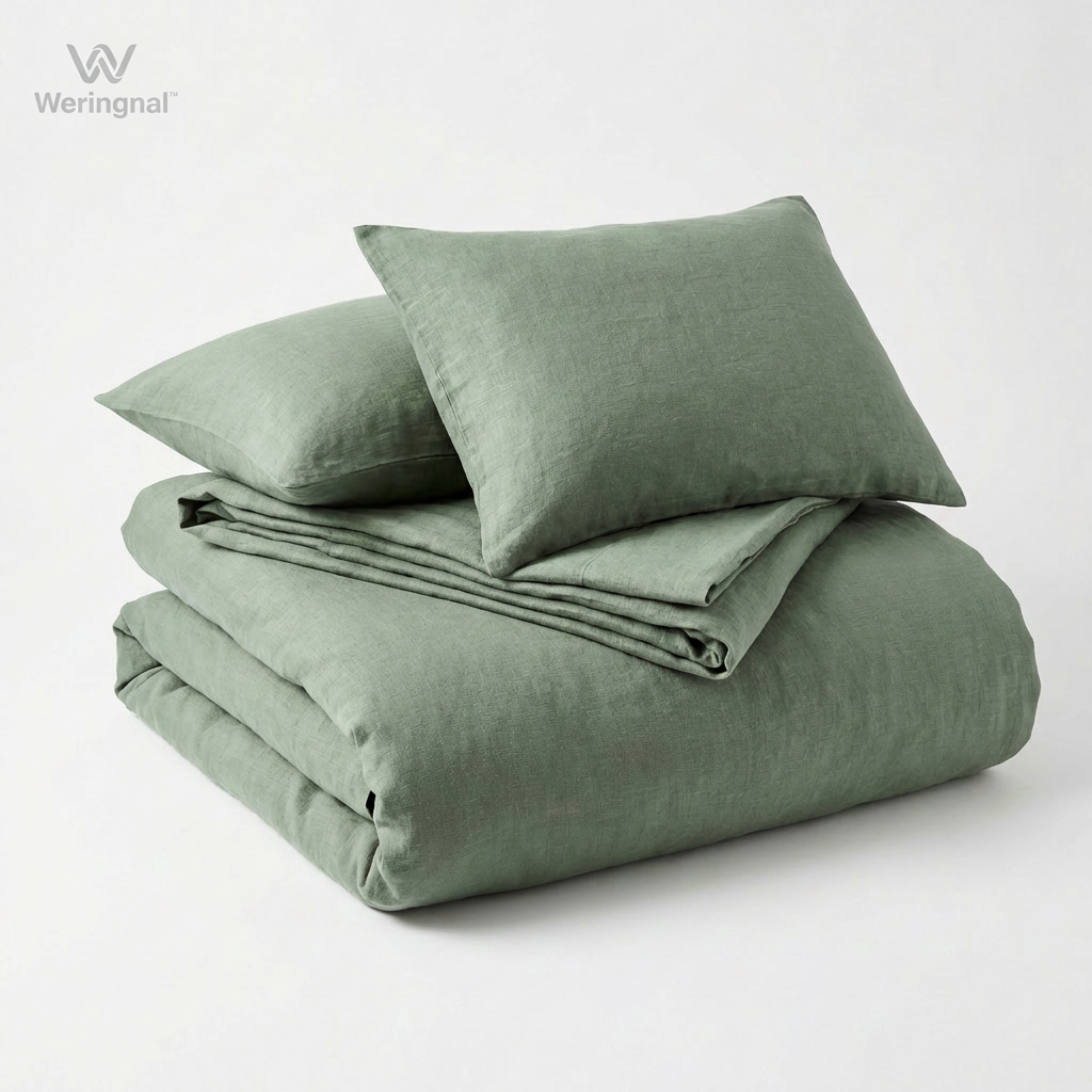 Weringnal™ Verdant Calm Linen-Style Bedding Set