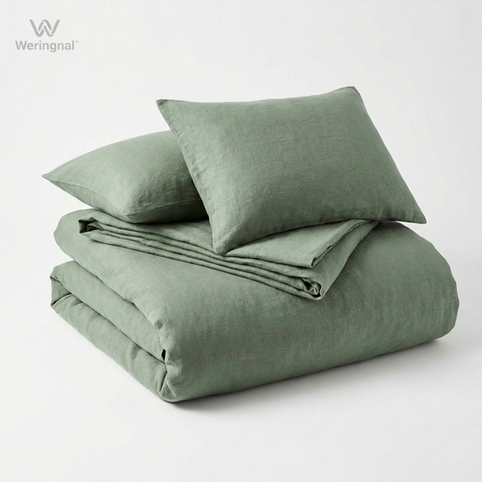 Weringnal™ Verdant Calm Linen-Style Bedding Set
