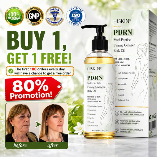 FDA Official: HISKIN® PDRN Multi-Peptide Firming Collagen Body Oil- Anti-aging, Hydrating, Skin Firming & Lifting, Skin Repair, Even Tone, Acne and Dark Spot Treatment, Wart and Mole Removal, and Psoriasis Relief.